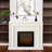 47.24"Modern Simulated Flame Marble Heating Electric Fireplace-433679585