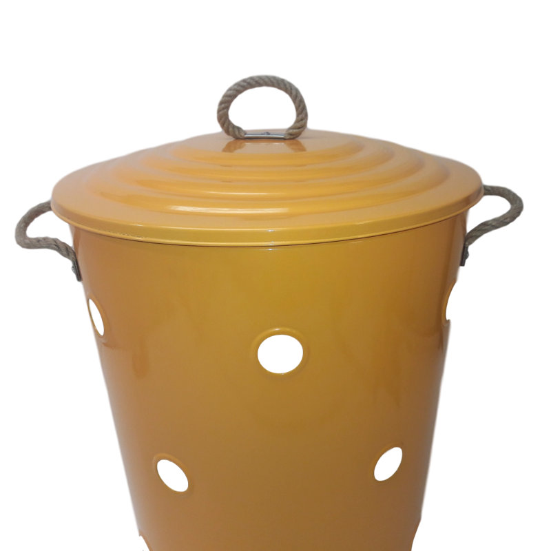 Metal Laundry Hamper with Handles, Saffron
