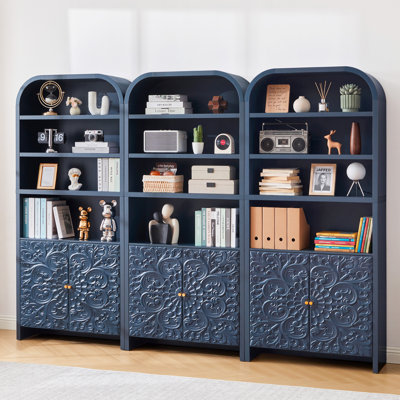 Bibliothèque standard de 70,87 po de hauteur avec armoire de rangement