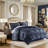 4 PCS Queen Comforter Set Navy-130671612
