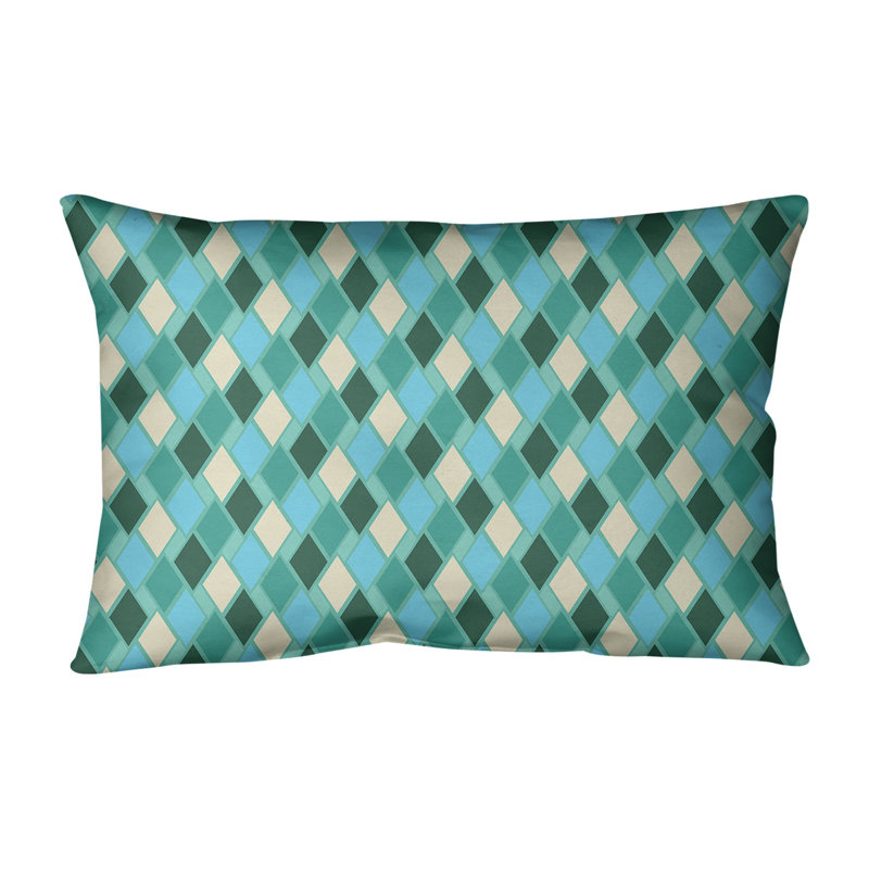 Housse de coussin rectangulaire Katelyn Elizabeth, Polyester / Bourre en polyester, Vert / Sarcelle