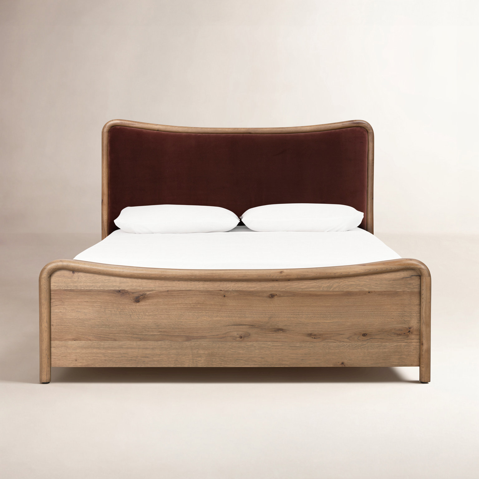 Linen Upholstered Oak Bed, King, Surrey Auburn