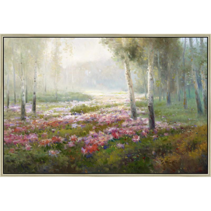 Dawn In The Birch Grove Print, Brown, 26" H x 38" W