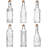 Assorted Clear Glass Bottles with Corks, 6 Pack