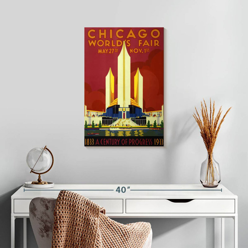 Lilie Chicago, exposition universelle de 1933, H 24 po x l 16 po