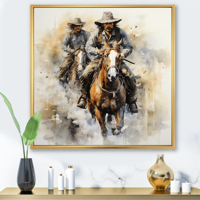 Blanc et brun, Cowboys de Bronco II - art mural