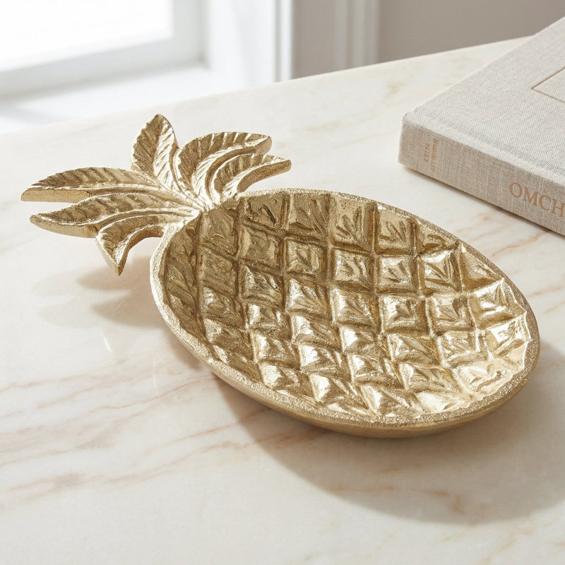 Bol à ananas en aluminium doré 8 po Palma