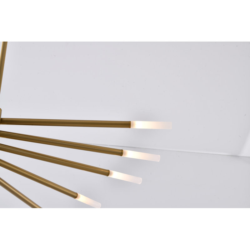Modern 10 Light Gold Linear Chandelier