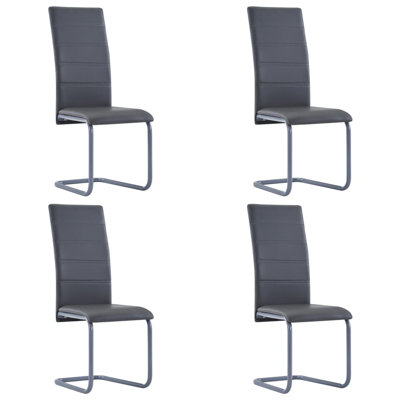 Cantilever Dining Chairs Dining Side Chair for Living Room Faux Leather