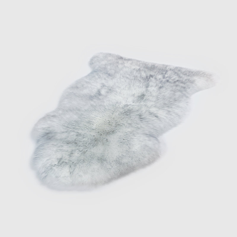 Tapis gris en peau de mouton Keansburg, Nouveauté 2 pi x 3 pi