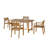 5-Piece Outdoor Acacia Wood Outdoor Dining Set of 4,59.06-Inch Rectangular Table with Umbrella Hole,Suitable for Patio, Lawn, Garden, Poolside, & Indoor Use-1401866130
