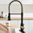 Touchless Kitchen Faucet With Pull Down Spray - Hands Automatic Smart, Black + Gold, Contemporary, Stainless Steel, Ceramic Fill Smart Touchless, , Contemporary Design, Filler