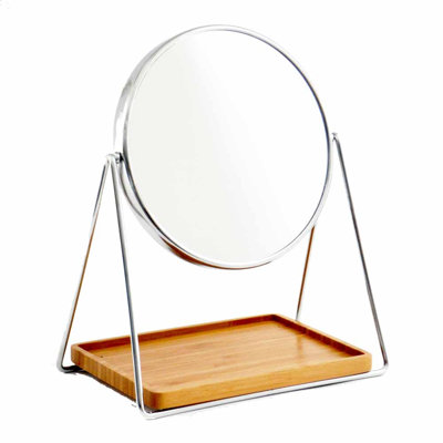 Miroir de maquillage rond moderne avec tablette Russell