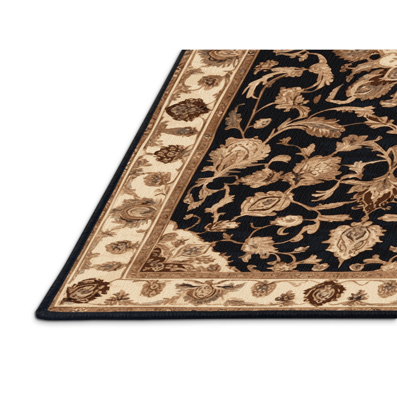 Tapis brun lavable à la machine, Carré 5 pi