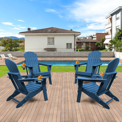 Azur Plastic Folding Adirondack Chair by Rosecliff Heights