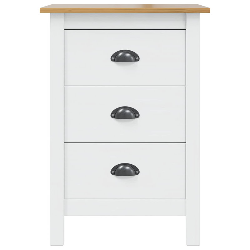 46cm W Solid Wood Bedside Table, White