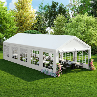 Tente de réception d'extérieur Edrosie Inc 20 x 40 pi avec parois latérales amovibles