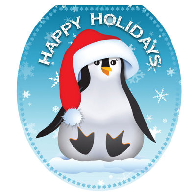 Décalcomanie de siège de toilette Holiday Penguin