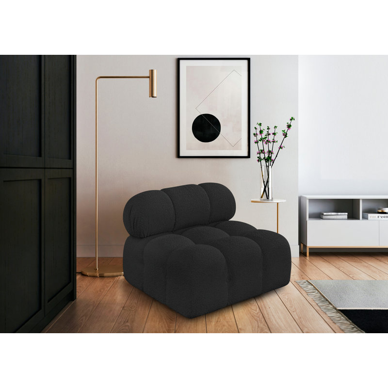 Ames 34 de large, Tissu bouclé noir