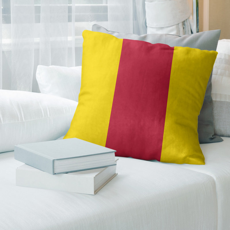 Housse de coussin St Louis, 20 po X 20 po, Jaune / Rouge, Housse de coussin seulement - sans coussin