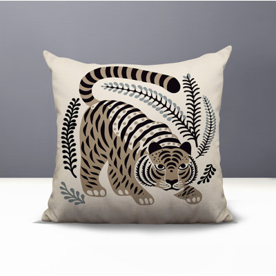Remo Tiger Reversible Indoor/Outdoor Square Pillow