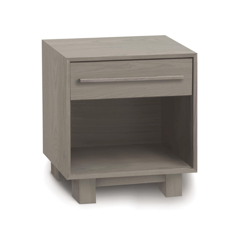 Sloane 1 - Drawer Solid Wood Nightstand, Weathered Oak