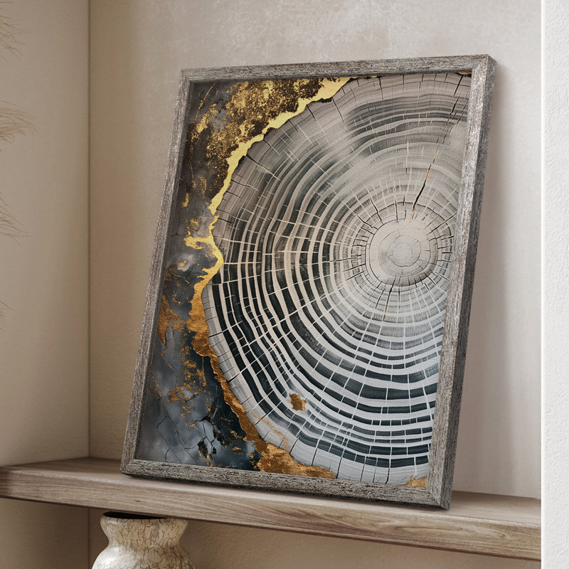 ABSTRACT Series CCL III, reproduction encadrée - bois massif, H 21 po x l 17 po