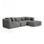 Canapé 4 places avec coussins de siège en éponge pure, repose-pieds détachable et 3 coussins décoratifs-35336451