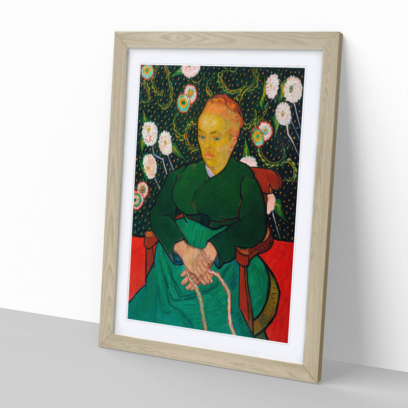 The Berceuse by Vincent Van Gogh - Picture Frame Painting, Oak Framed, 48cm H x 36cm W x 2cm D
