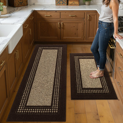 Rug Inspired Layered Border Kitchen Mat