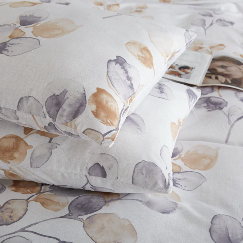 Polyester Percale Floral Duvet Cover, Twin Duvet Cover + 2 Standard Pillowcases