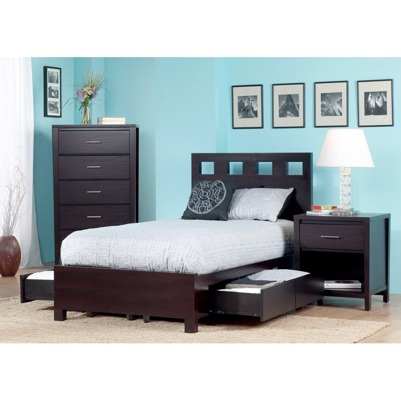 Dornhof Solid Wood Slat Storage Bed, Queen