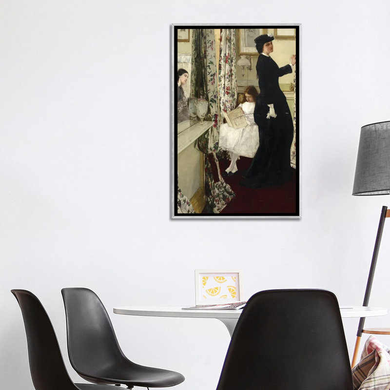 Harmony in Green and Rose The Music Room - reproduction d'art murale - toile encadrée, 40 po x 26 po, Toile avec cadre