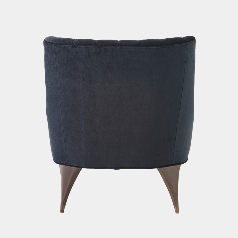 Duncan Tufted Armchair, Black Velvet