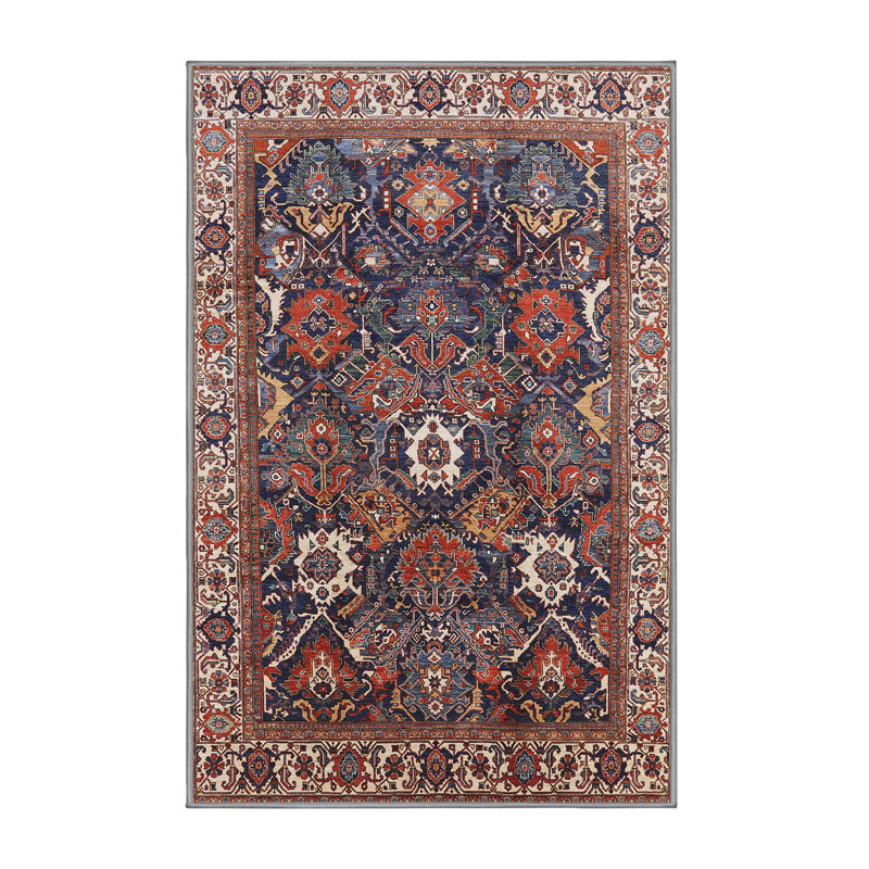 Tapis oriental bleu / beige / brun, Rectangle 5 pi x 8 pi