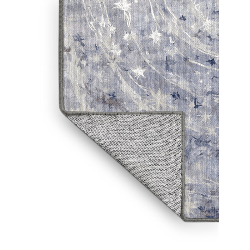 Machine Washable Gray Area Rug, Square 5'