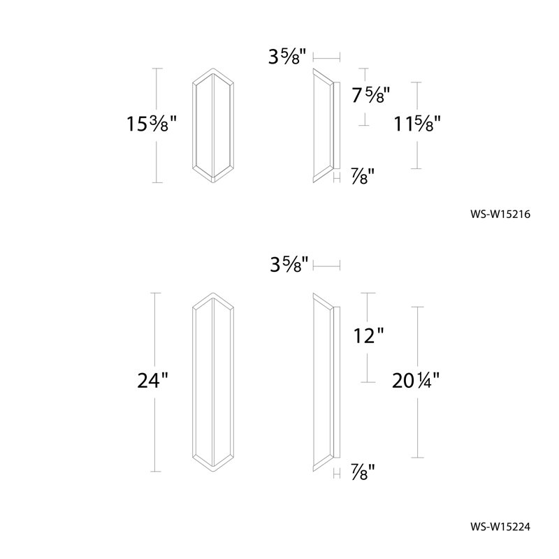 Corte - Light LED Outdoor Wall Light, 15.375" H x 5.5" W x 3.625" D, 3000K, 17W