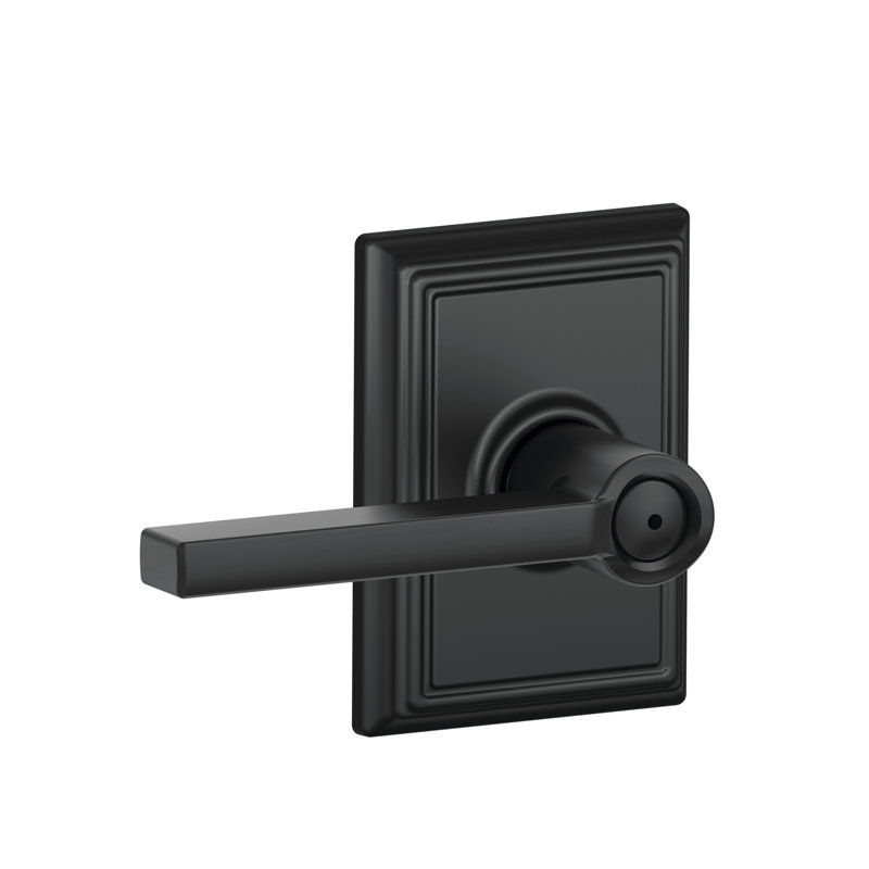 Latitude Lever with Addison Trim Bed and Bath Lock, Matte Black