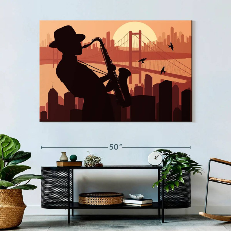 Abarca Sax Player Silhouette, 34" H x 51" W