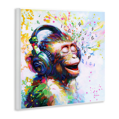 Art mural "Blissful Beats Monkey" par Leon Devenice