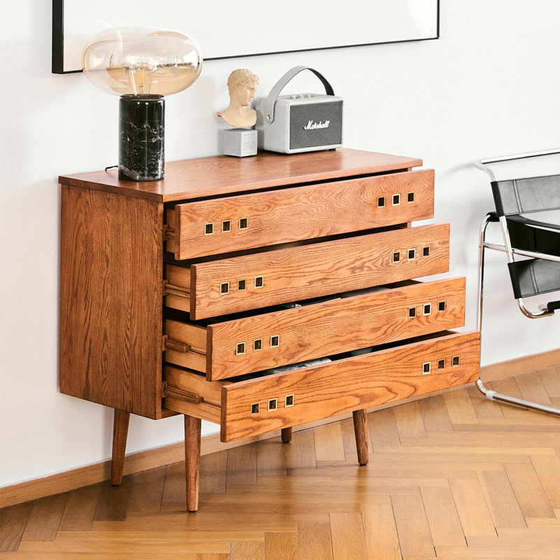 Commode d'appoint nordique de style rétro, Brun