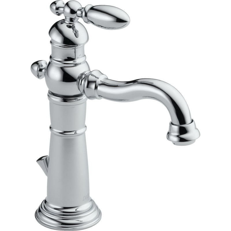 Robinet de salle de bain victorien à un trou avec drain, Chrome