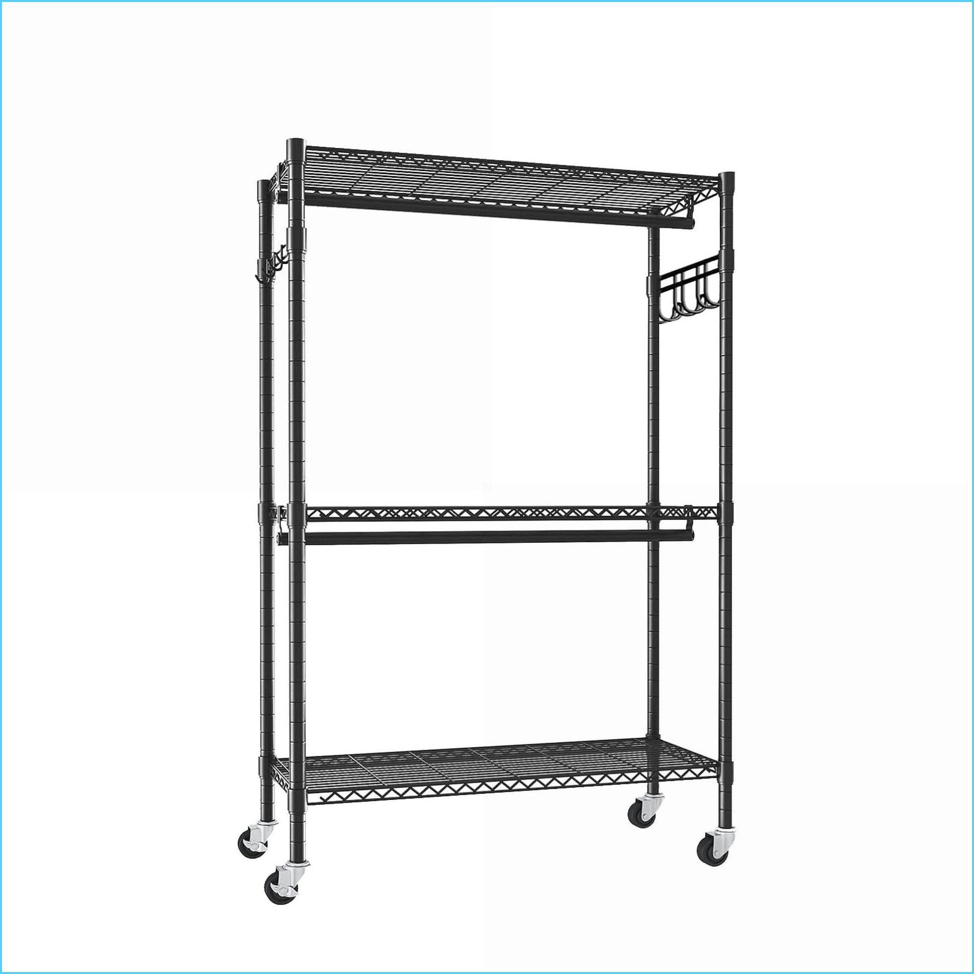Ran Rack Latitude Run® Coat Racks, Heavy Duty Rolling Clothes Rack with 3 Tiers ...