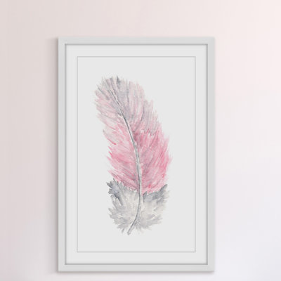 «Pink Feather» par Thimble Sparrow, reproduction encadrée