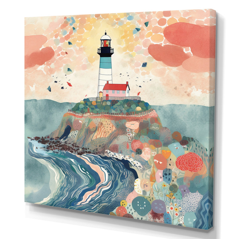 Phare côtier III, Toile tendue, H 36 po x l 36 po x P 1,5 po