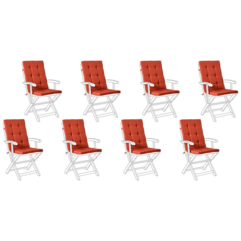 Set of 8 Back/Seat Cushions MAUI PREMIUM, Red