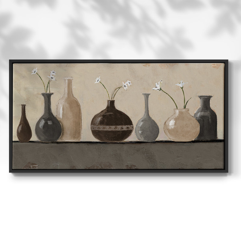 Nature morte II - Toile tendue avec châssis encadré - Prêt à être accroché, Noir, H 21 po x l 41 po