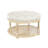 32.1'' W Round Upholstered Ottoman Coffee Table with Lower Storage Shelf and Tray-Friendly Top