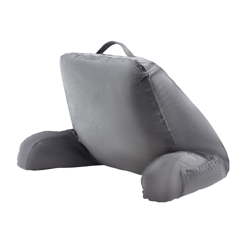 Plush Velvet Reading Pillow with Adjustable Shredded Memory Foam & Storage Pockets - Ergonomic Backrest for Bed, Sofa, and Gaming