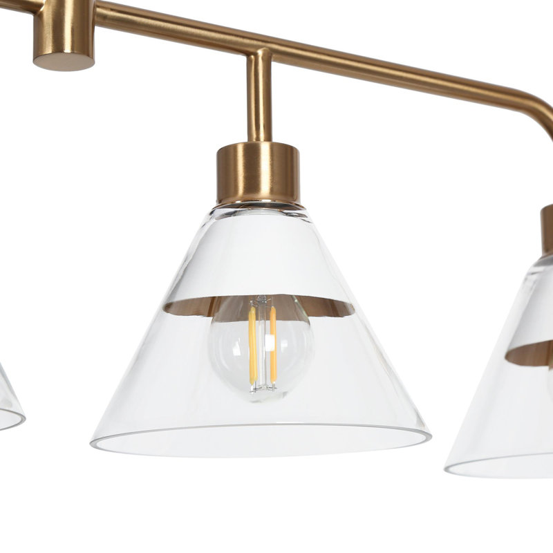 Lustre linéaire moderne à 5 lumières à intensité variable pour îlot de cuisine